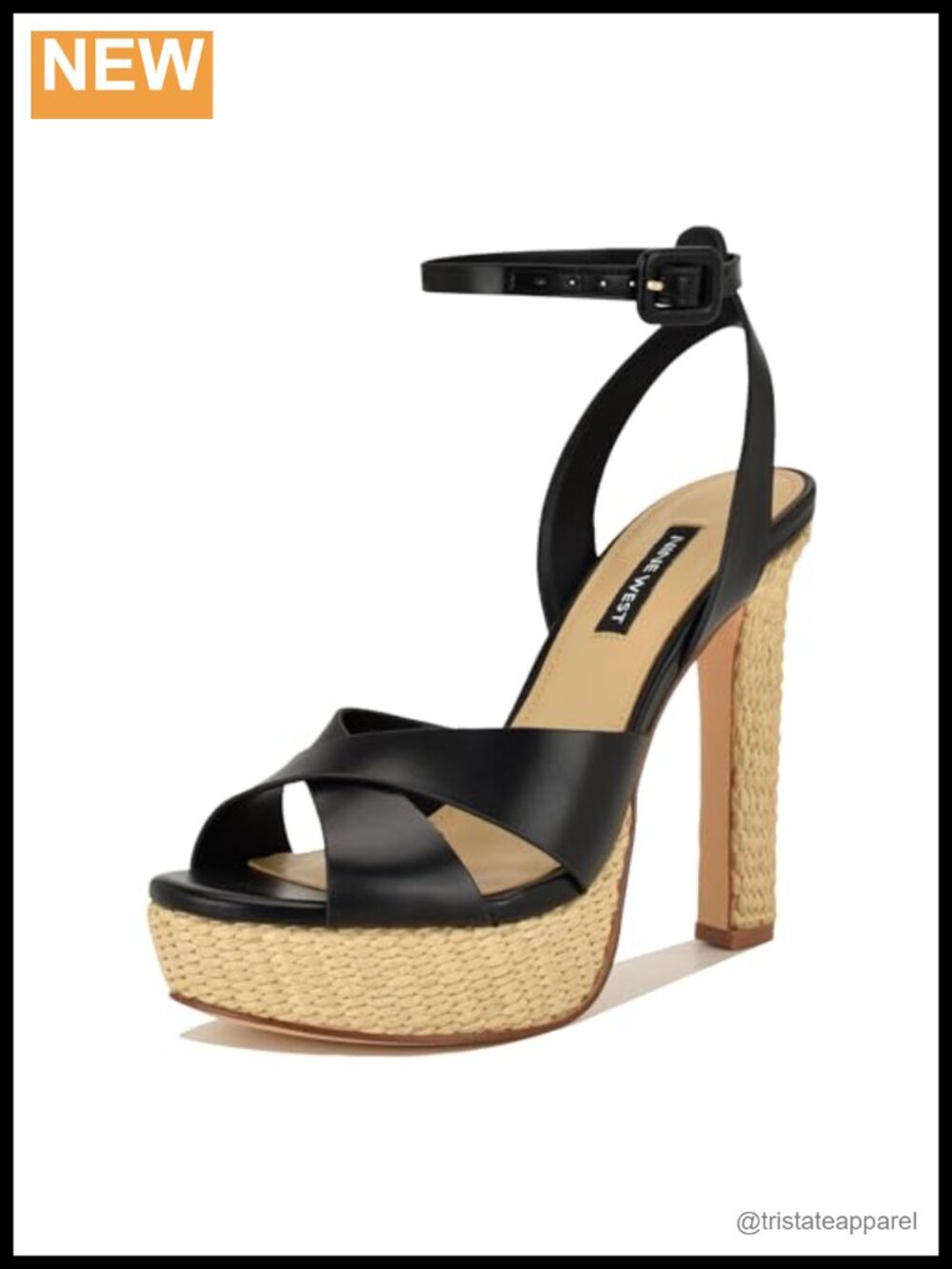 Faux Leather Platform Heeled Sandals with Block Heel & Ankle Strap Dressy